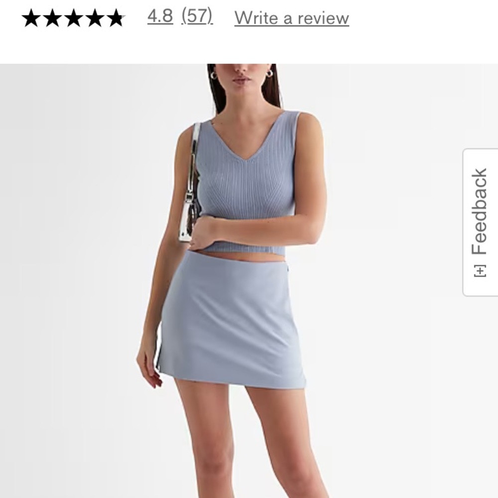 NWT Express mini skort size 0 color Blue Fog